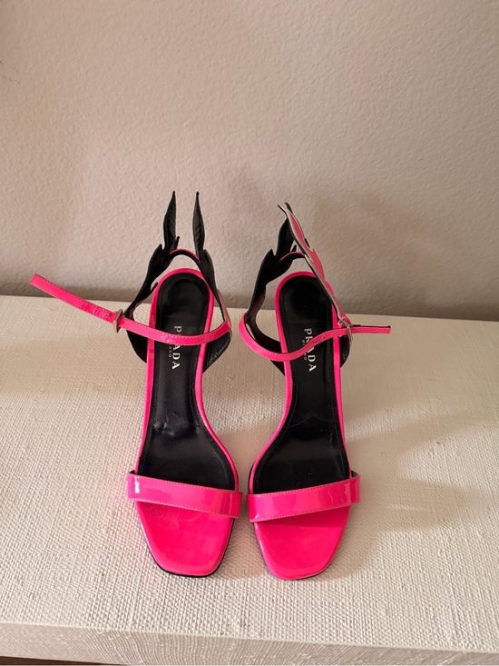 Prada Shoes - Prada Hot Pink Patent Leather Ankle-Strap Heels